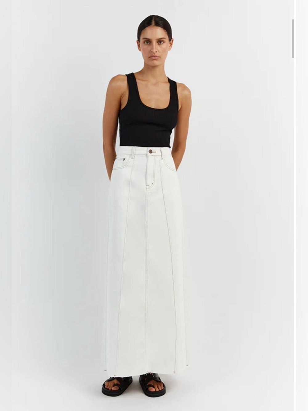 DISSH Della Off White Denim Skirt S